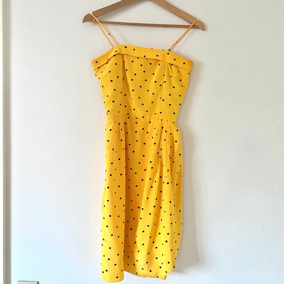 Yellow Polkadot Spaghetti Strap Dress - Picture 1 of 3
